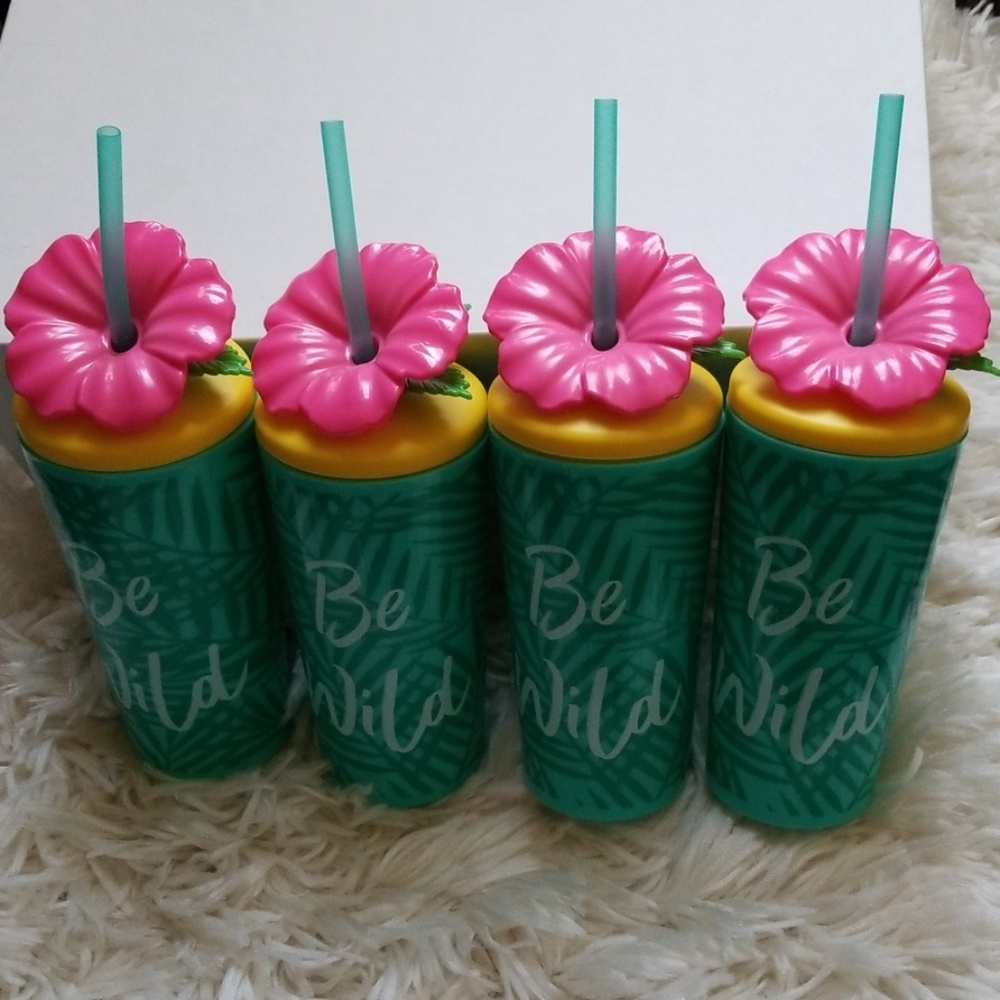 Bundle of 4 Water Bottles with "Be Wild" Message